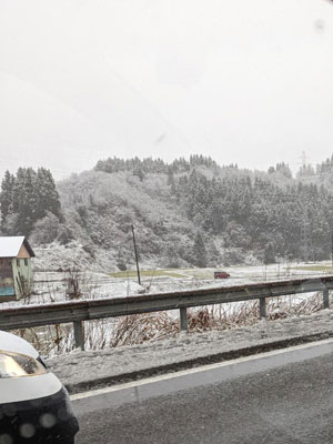 当日雪は降ってません
